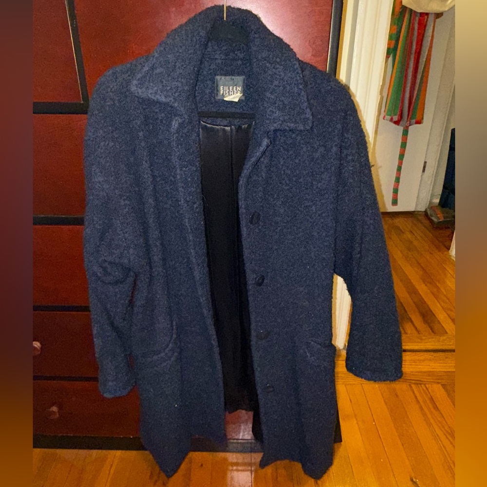 Vintage Navy Blue Wool Coat